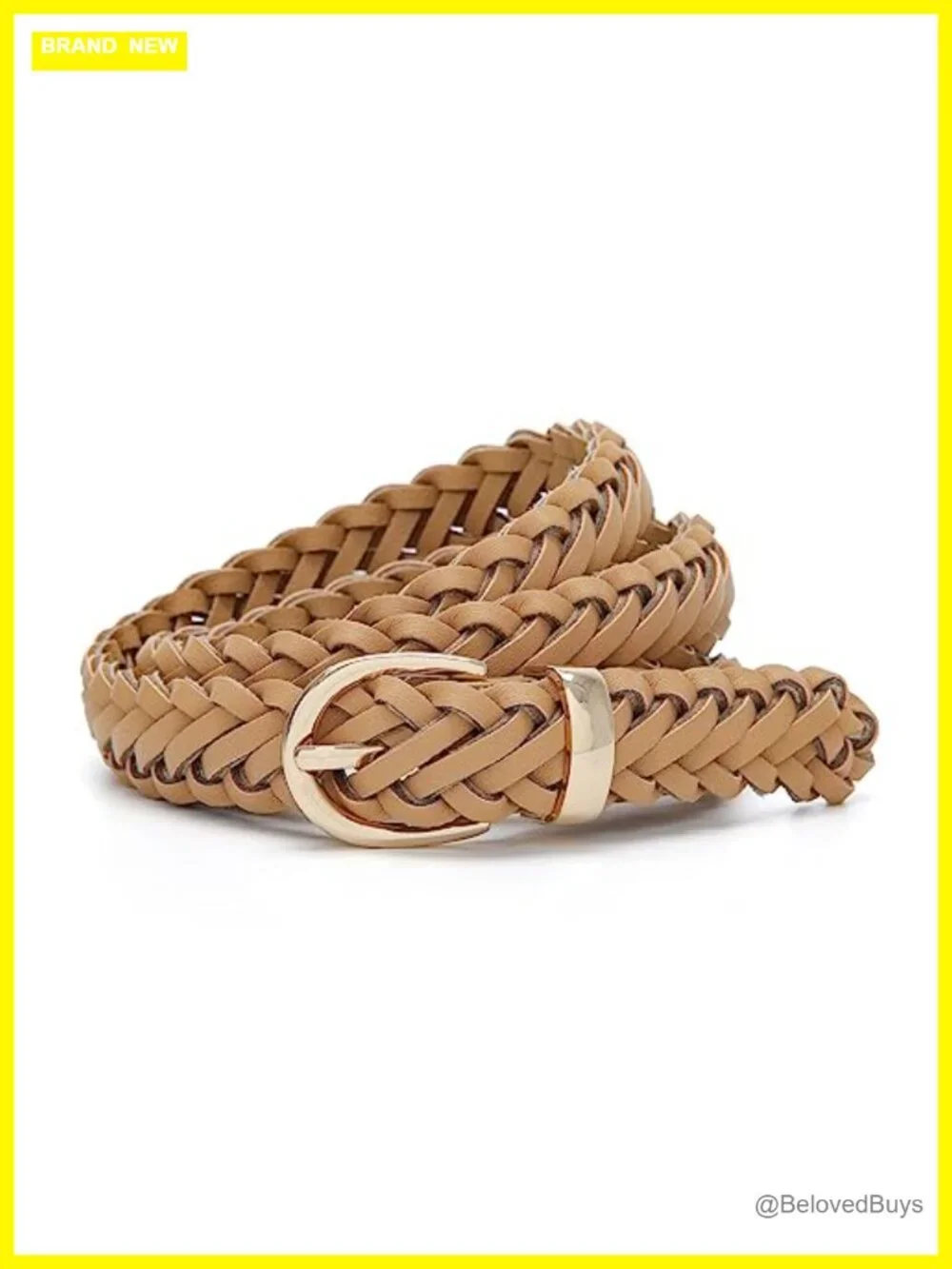 Hand Woven Faux Leather Skinny Belt Adjustable No Holes